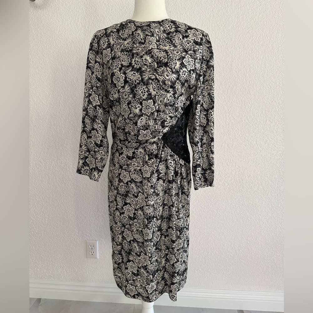 Vintage Silk Studio 100% Silk Made in Hong Kong Dress Size 8